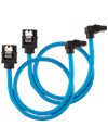 Corsair Premium Sleeved Angled SATA 6Gbps Cable 0.3m, 2-Pack, Blue (CC-8900281)