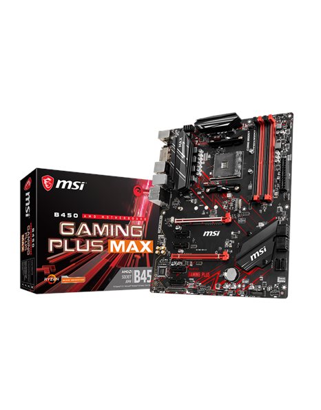 MSI B450 Gaming Plus Max, AMD, Socket AM4, ATX, 4xDDR4, 6xSATA3, M.2, RAID, GLAN, USB3.2, DVI, HDMI (7B86-016R)