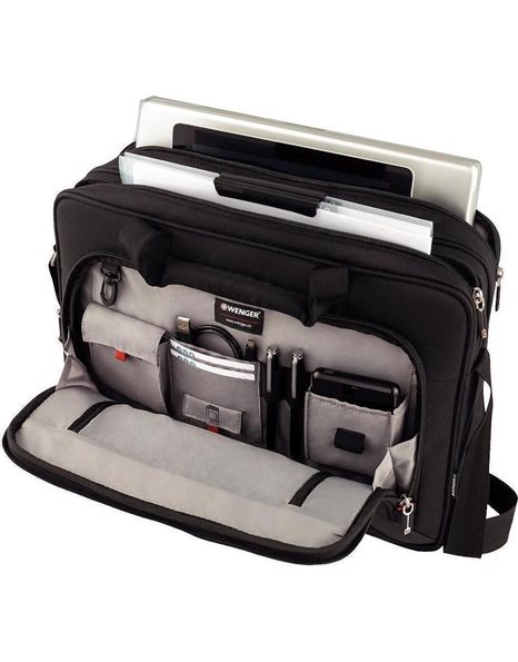 Wenger Prospectus 16-inch Laptop Briefcase with Tablet Pocket, Black (600649)