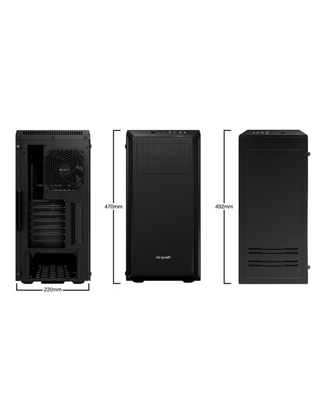 Be Quiet Pure Base 600 Mid Tower, ATX, USB3.2, No PSU, Tempered Glass Side Panel, Black (BGW21)