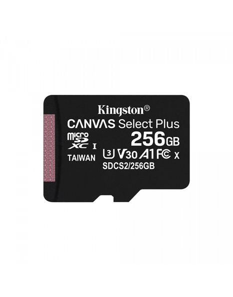 Kingston Canvas Select Plus SDHC 256GB, Read 100MB/S, Class 10, SD Adapter (SDCS2/256GB)