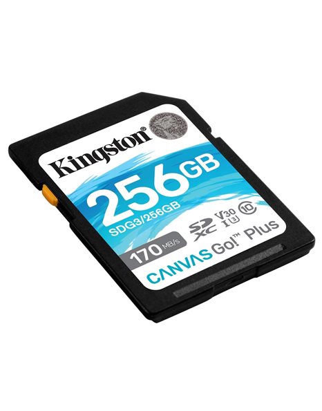 Kingston Canvas Go Plus SDXC 256GB Class 10 U3 V30  (SDG3/256GB)