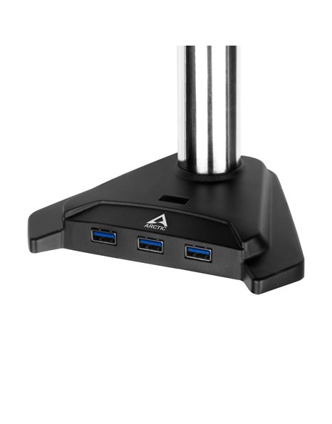Arctic Z2-3D Gen 3, Desk Mount Gas Spring Dual Monitor Arm with 4-Port USB3.2 Hub (AEMNT00057A)