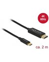Delock USB cable Type-C to HDMI DP Alt Mode 4K 60 Hz, 2m (84905)