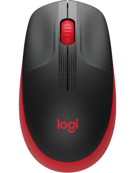 Logitech M190, Full Size Wireless Mouse, Black/Red (910-005908)