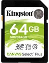 Kingston Canvas Select Plus SDXC 64GB Read 100MB/S Class 10 (SDS2/64GB)