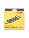 Delock USB Type-C 3.1 Docking Station HDMI 4K 30 Hz, Gigabit LAN and USB PD function, Black (87721)