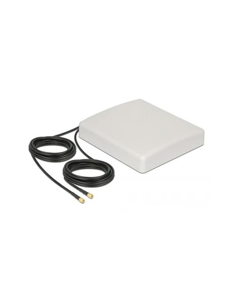 Delock LTE MIMO Antenna 2x SMA Plug 8 dBi directional with connection cable RG-58 5m outdoor, White (89890)