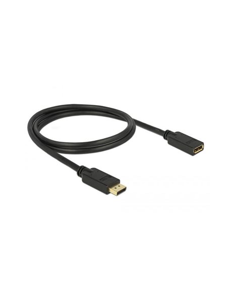 Delock Cable DisplayPort 1.2 Male to DisplayPort 1.2 Female 1m, Black (83809)