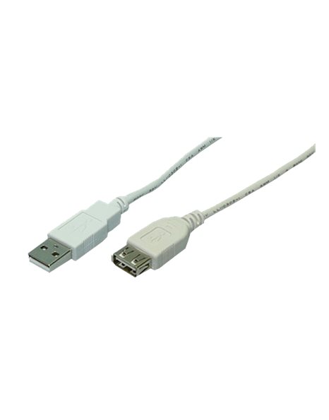 Logilink USB 2.0 extension cable, A male to A female, grey, 2m (CU0010)