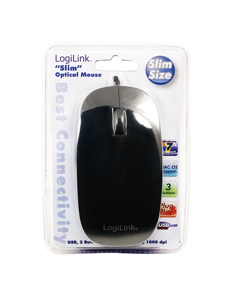 LogiLink Mouse optical black flat, 1000 dpi (ID0063)