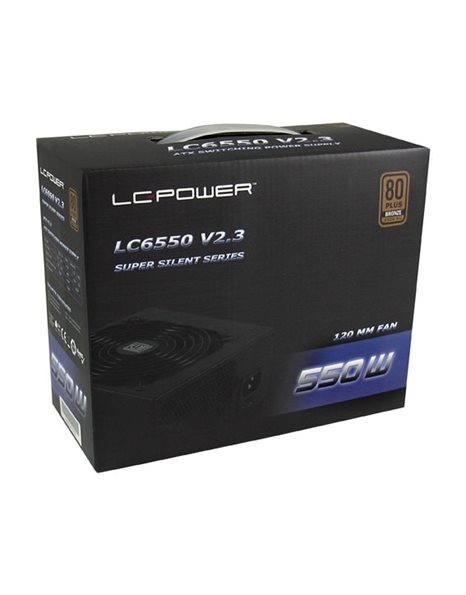 LC-Power Super Silent Series 550W Power Supply, 80+ Bronze, Active PFC, 120mm Fan (LC6550 V2.3)