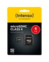 Intenso MicroSDHC 4GB I C4, 21MB/s, SD Adapter (3403450)