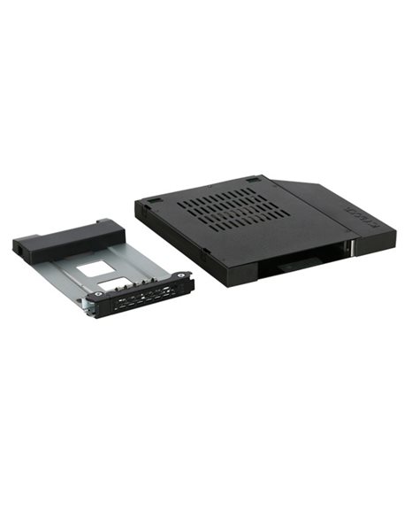 IcyDock ToughArmor 2.5 Inch SSD/HDD Hot-Swap SATA Mobile Rack for 12.7mm Slim CD/DVD-ROM Optical Bay (MB411SPO-1B)
