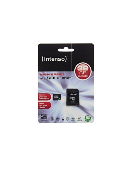 Intenso Micro SDHC 32GB  C10, 40MB/s, SD-Adapter (3413480)