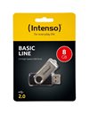 Intenso Basic Line 8GB USB2.0 Flash Drive, Black & Silver (3503460)