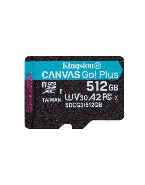 Kingston Canvas Go Plus Micro SD 512GB Class 10 U3 V30, up to 170MB/s w/o Adapter (SDCG3/512GBSP)