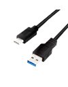 LogiLink USB 3.2 Gen1x1 cable, USB-A male to USB-C male, black, 0.5m (CU0167)