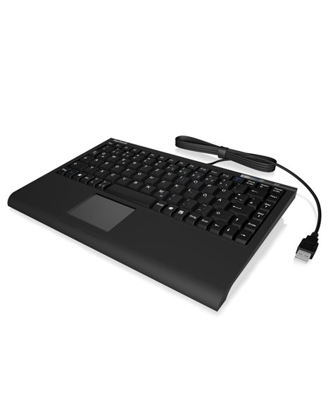 RaidSonic KeySonic Mini US keyboard with integrated smart touchpad, Black (ACK-540U+ (US))