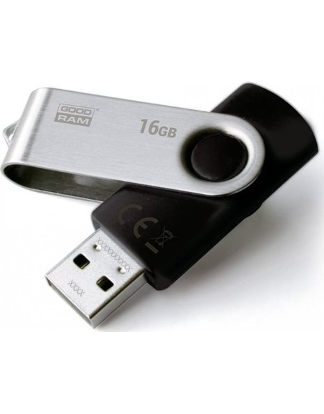 GoodRAM UTS2 16GB USB 2.0 Flash Drive, Black (UTS2-0160K0R11)