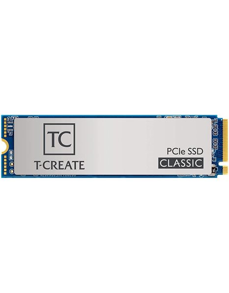 TeamGroup T-Create Classic 1TB SSD, M.2 PCIe NVMe, 2100MBps (Read)/1700MBps (Write), Silver (TM8FPE001T0C611)