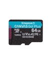 Kingston CANVAS GO! PLUS MicroSD Card 64 GB, Up To 170MB/S (SDCG3/64GBSP)