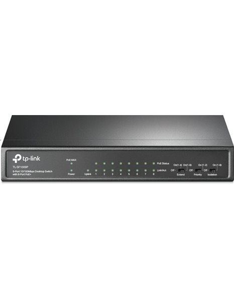 TP-Link TL-SF1009P 9-Port 10/100Mbps Desktop Switch with 8-Port PoE+ V1 (TL-SF1009P)