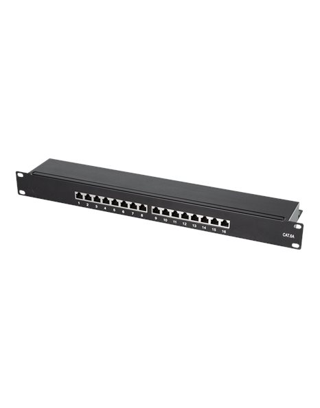LogiLink Patch Panel Cat.6A 16 ports STP, 19-Inch rack mounting, Black (NP0076)
