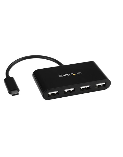 StarTech 4-Port USB-C Hub, Mini Hub, USB-C to 4xUSB-A 2.0, Black (ST4200MINIC)
