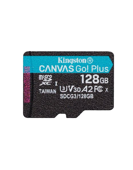 Kingston CANVAS GO! PLUS microSD Card 128 GB, Up To 170MB/S  (SDCG3/128GBSP)