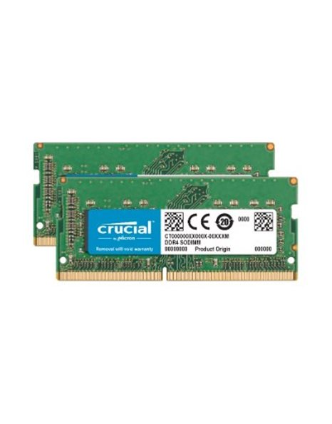 Crucial 16GB (2x8GB Kit) 2400MHz, SDRAM DDR4 SODIMM, CL17, 1.2V  (CT2K8G4S24AM)