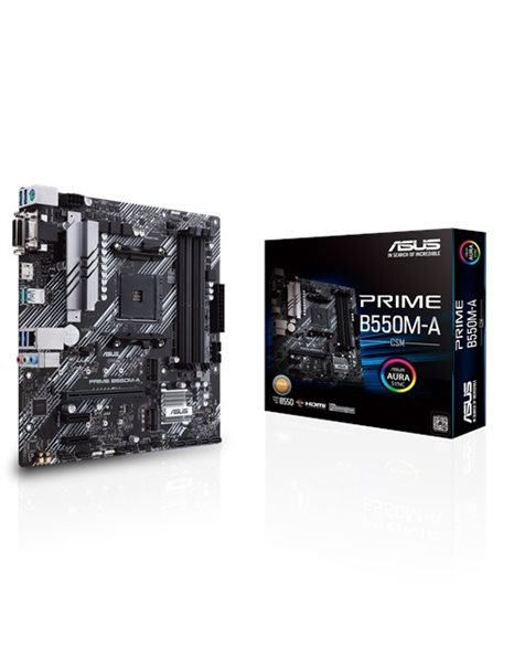 Asus PRIME B550M-A/CSM, AMD, AM4, micro ATX, 4xDDR4, 4xSATA3, M.2, Raid, GLAN, USB3.2, HDMI, DVI, VGA (90MB14I0-M0EAYC)