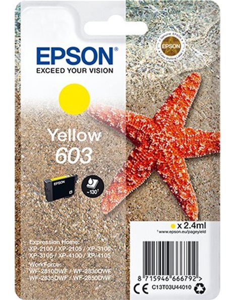 Epson 603 Ink, Yellow (C13T03U44010)