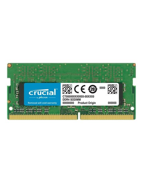 Crucial 16GB, 2666 MHz, SDRAM DDR4 SODIMM, CL19, 1.2V  (CT16G4S266M)