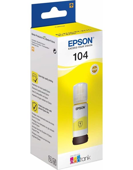 Epson 104 Eco Tank Ink Bottle, Yellow (C13T00P440)