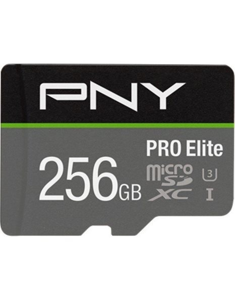 PNY PRO Elite MicroSDHC 256GB, 100MBps (Read)/90MBps (Write), Black Gray