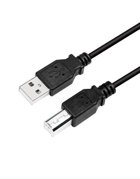 Logilink USB 2.0 A male to USB 2.0 B male, 2m, Black (CU0007B)