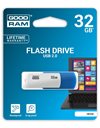GoodRAM UCO2 32GB USB 2.0 Flash Drive, Blue & White (UCO2-0320MXR11)