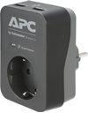 APC Essential SurgeArrest 1 Outlet 2 USB Ports Black 230V (PME1WU2B-GR)