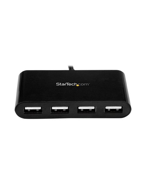 StarTech 4-Port USB-C Hub, Mini Hub, USB-C to 4xUSB-A 2.0, Black (ST4200MINIC)