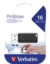 Verbatim PinStripe 16GB USB 2.0 Flash Drive, Black (49063)
