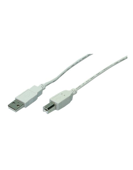 Logilink USB 2.0 A Male To USB 2.0 B Male, 5m, Gray (CU0009)