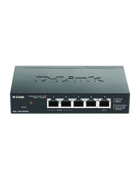 D-Link 5-Port Gigabit Smart Managed Switch, 2 x POE PORTS (DGS-1100-05PDV2)