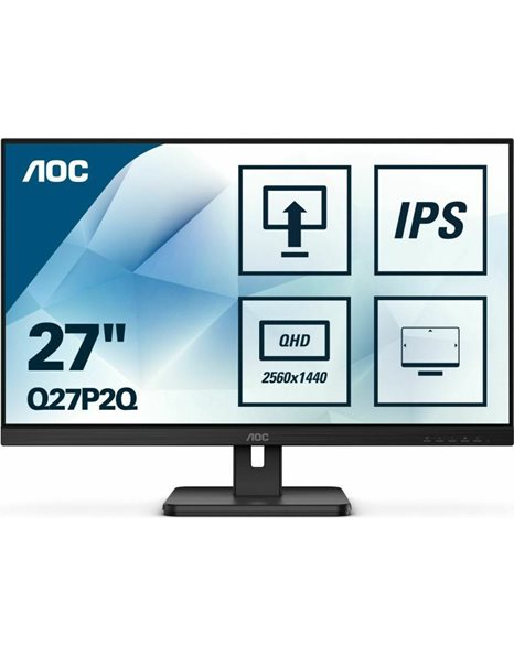 AOC Q27P2Q, 27-Ιnch IPS Monitor, 2560x1440, 16:9, 4ms, HDMI, DP, VGA, USB (Q27P2Q)