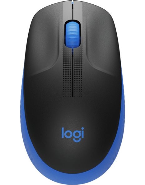 Logitech M190, Full Size Wireless Mouse, Black/Blue (910-005907)