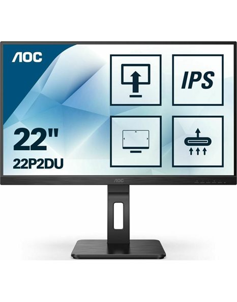 AOC 22P2DU 21.5-Inch LED FHD IPS Monitor, 1920x1080, 16:9, 4ms, HDMI, DP, VGA, Speakers (22P2DU)