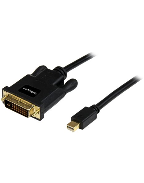 StarTech Mini DisplayPort To DVI Adapter Converter Cable, 1920x1200, 1.8m, Black (MDP2DVIMM6B)