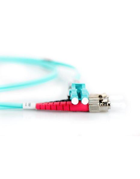 Digitus Optical Fiber Multimode Patch Cord, LC To ST MM OM3 50/125µ, 2m, Turquoise (DK-2531-02/3)