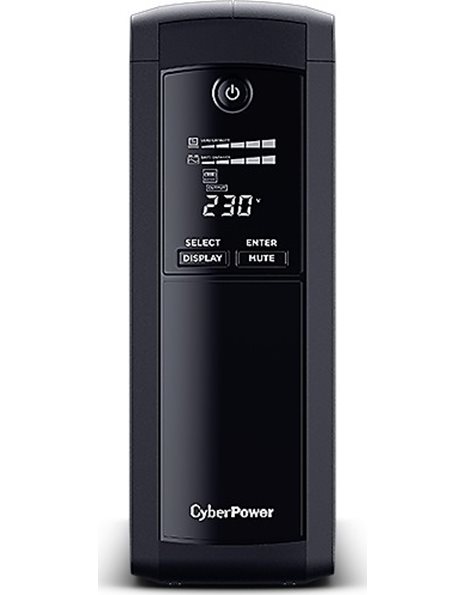 CyberPower VP1600ELCD Line Interactive UPS, 1600VA/960W, 4xAU, Black (VP1600ELCD)
