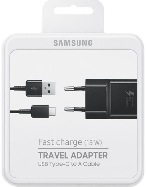 Samsung USB Type-C Cable & Wall Adapter, Black (Retail) (EP-TA20EBECGWW)